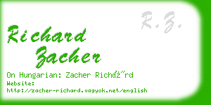 richard zacher business card